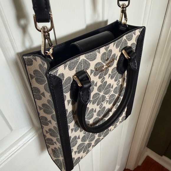 kate spade Black and Cream Floral Crossbody Tote - Picture 4 of 7